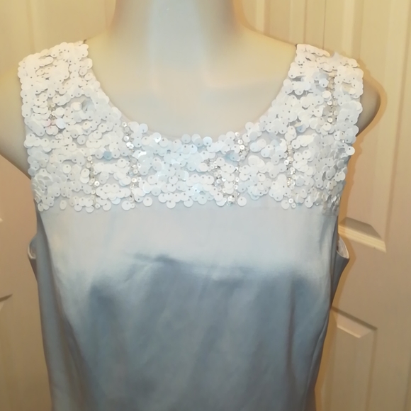 Ecetera silver dress size 6 white sequin at neck. - Picture 1 of 11